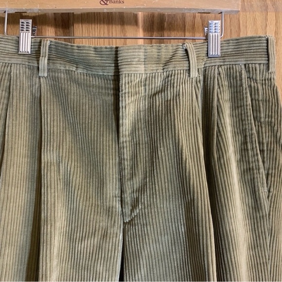 Vtg Brooks Brothers Lt Brown Corduroy Cuffed Pleated Pants Men’s Size 34x32 USA - Picture 3 of 6